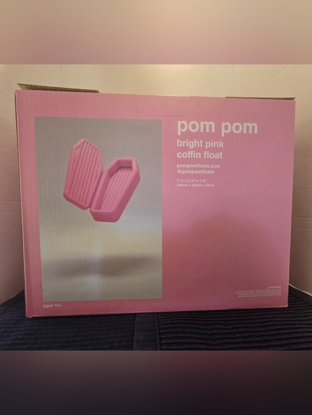 Pom Pom Bright Pink Coffin Float Collector Item By Andrew Greenbaum & Ian Felton